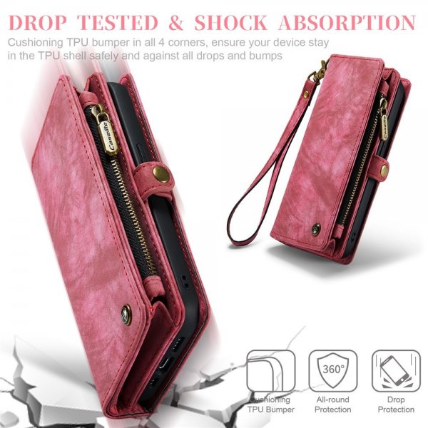 CaseMe iPhone 15 Pro Etui 008 Series Avtakbart Deksel Rød