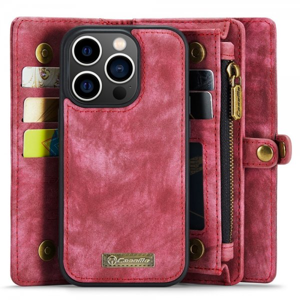 CaseMe iPhone 15 Pro Etui 008 Series Avtakbart Deksel Rød