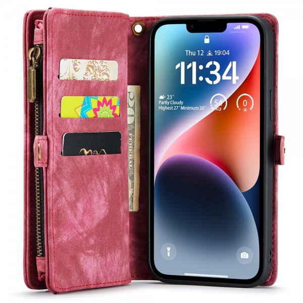CaseMe iPhone 15 Pro Etui 008 Series Avtakbart Deksel Rød
