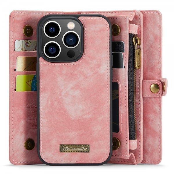 CaseMe iPhone 15 Pro Etui 008 Series Avtakbart Deksel Rosa