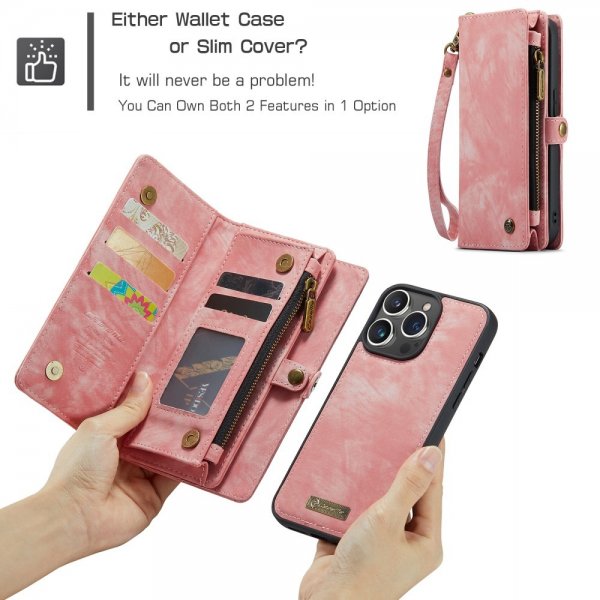 CaseMe iPhone 15 Pro Etui 008 Series Avtakbart Deksel Rosa