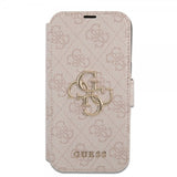 Guess iPhone 15 Pro Etui 4G Logo Rosa