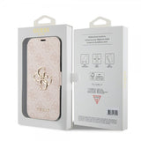 Guess iPhone 15 Pro Etui 4G Logo Rosa
