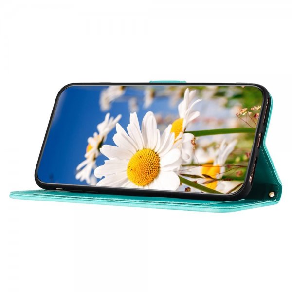 iPhone 15 Pro Etui Blomstermønster Grønn