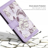 iPhone 15 Pro Etui Blomstermønster Lilla