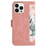 iPhone 15 Pro Etui Blomstermønster Rosa