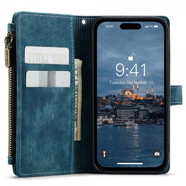 CaseMe iPhone 15 Pro Etui C30 Series Petrol