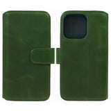 Nordic Covers iPhone 15 Pro Etui Essential Leather Juniper Green
