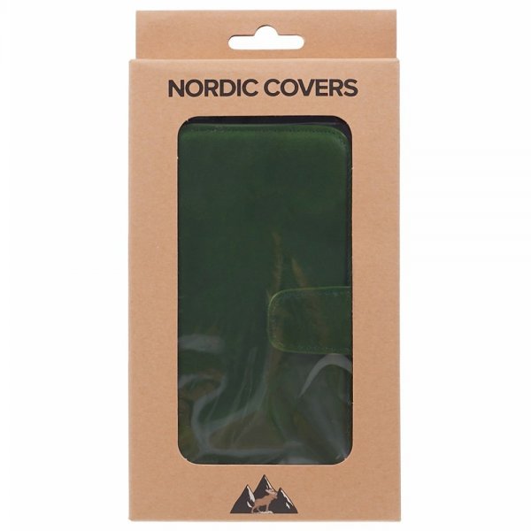 Nordic Covers iPhone 15 Pro Etui Essential Leather Juniper Green