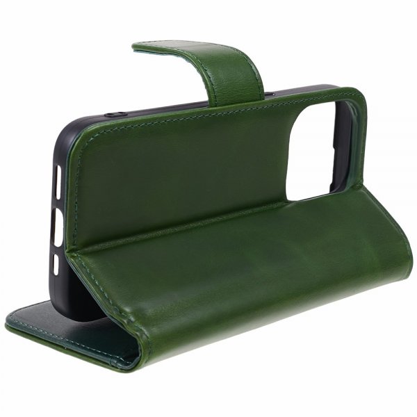 Nordic Covers iPhone 15 Pro Etui Essential Leather Juniper Green