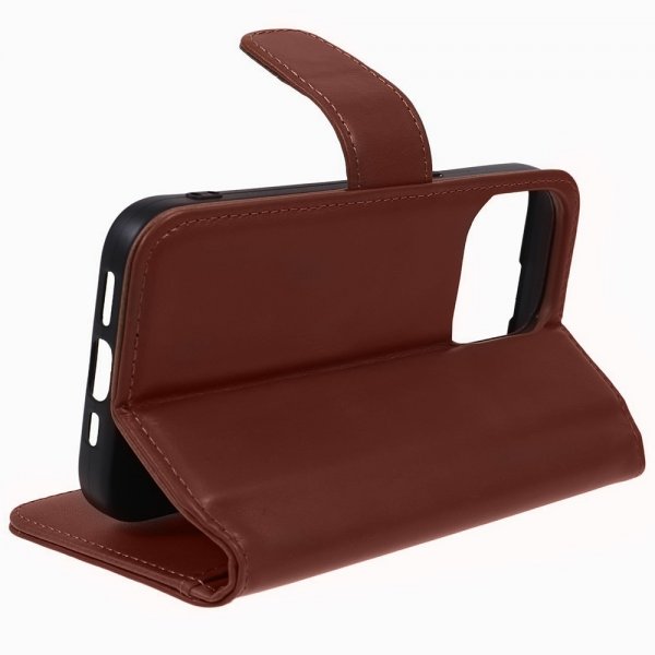 Nordic Covers iPhone 15 Pro Etui Essential Leather Maple Brown