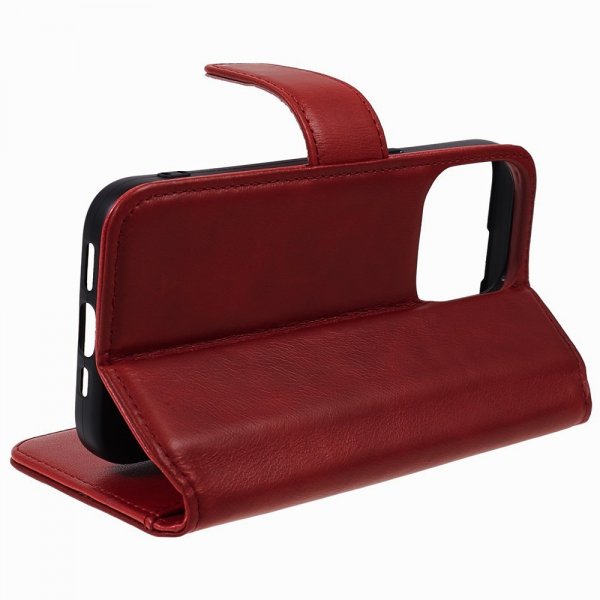 Nordic Covers iPhone 15 Pro Etui Essential Leather Poppy Red