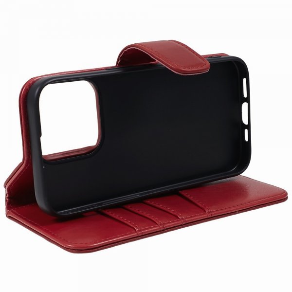Nordic Covers iPhone 15 Pro Etui Essential Leather Poppy Red