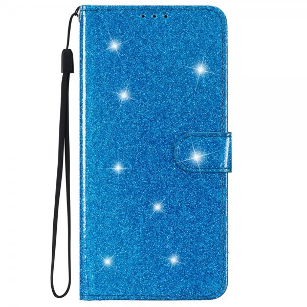 iPhone 15 Pro Etui Glitter Blå