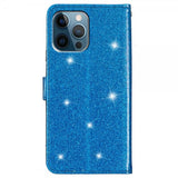 iPhone 15 Pro Etui Glitter Blå