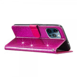 iPhone 15 Pro Etui Glitter Magenta