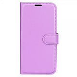 iPhone 15 Pro Etui Litchi Lilla