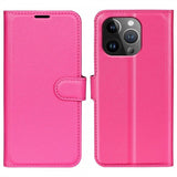 iPhone 15 Pro Etui Litchi Magenta