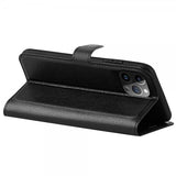 iPhone 15 Pro Etui Litchi Svart