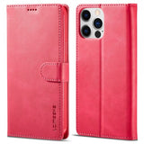 Lc.Imeeke iPhone 15 Pro Etui med Kortlomme stativfunksjon Magenta