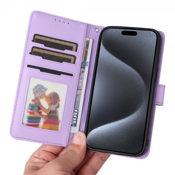 Betopnice iPhone 15 Pro Etui Avtagbart Deksel 005 Lilla