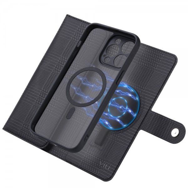 VILI iPhone 15 Pro Etui Avtagbart Deksel GHB Series MagSafe Svart
