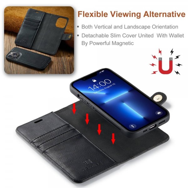 Dg.Ming iPhone 15 Pro Etui Avtagbart Deksel Svart