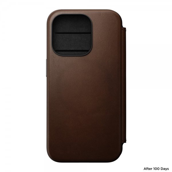 Nomad iPhone 15 Pro Etui Modern Leather Folio Brun