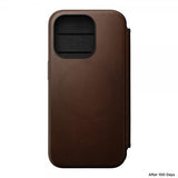 Nomad iPhone 15 Pro Etui Modern Leather Folio Brun