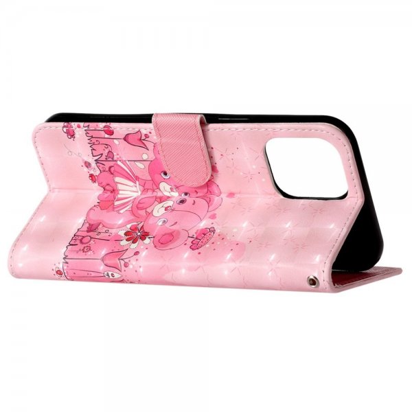 iPhone 15 Pro Etui Motiv Rosa Teddybjørn
