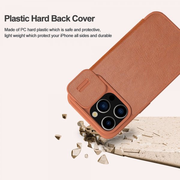 Nillkin iPhone 15 Pro Etui Qin Pro Series Rød
