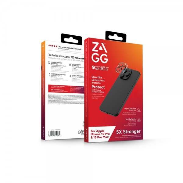 Zagg InvisibleShield iPhone 15 Pro/iPhone 15 Pro Max Kamerabeskytter Glass Elite Camera Protector