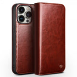 Qialino iPhone 15 Pro Max Etui Brun