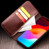 Qialino iPhone 15 Pro Max Etui Brun
