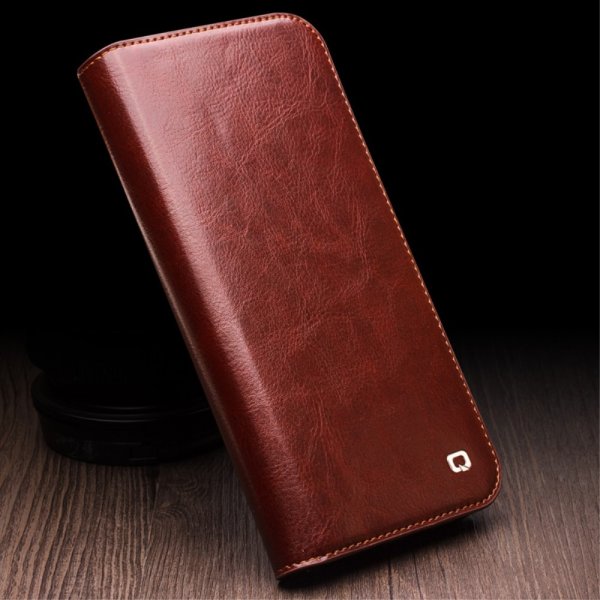 Qialino iPhone 15 Pro Max Etui Brun