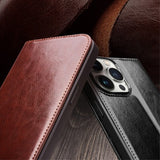 Qialino iPhone 15 Pro Max Etui Brun