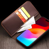 Qialino iPhone 15 Pro Max Etui Brun