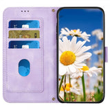 iPhone 15 Pro Max Etui Blomstermønster Lilla