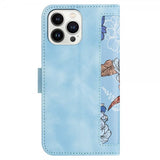 iPhone 15 Pro Max Etui Blomstermønster Lyseblå