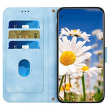 iPhone 15 Pro Max Etui Blomstermønster Lyseblå