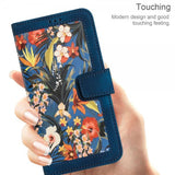 iPhone 15 Pro Max Etui Blomstermønster Mørkeblå