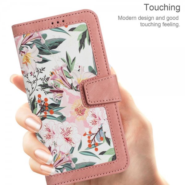 iPhone 15 Pro Max Etui Blomstermønster Rosa