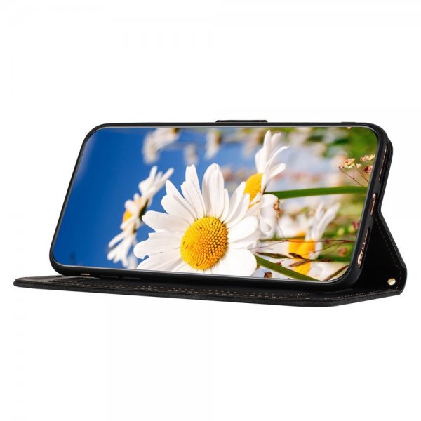iPhone 15 Pro Max Etui Blomstermønster Svart