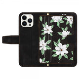 iPhone 15 Pro Max Etui Blomstermønster Svart