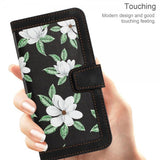 iPhone 15 Pro Max Etui Blomstermønster Svart