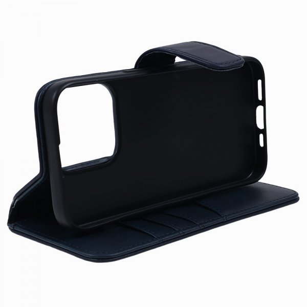 Nordic Covers iPhone 15 Pro Max Etui Essential Leather Heron Blue