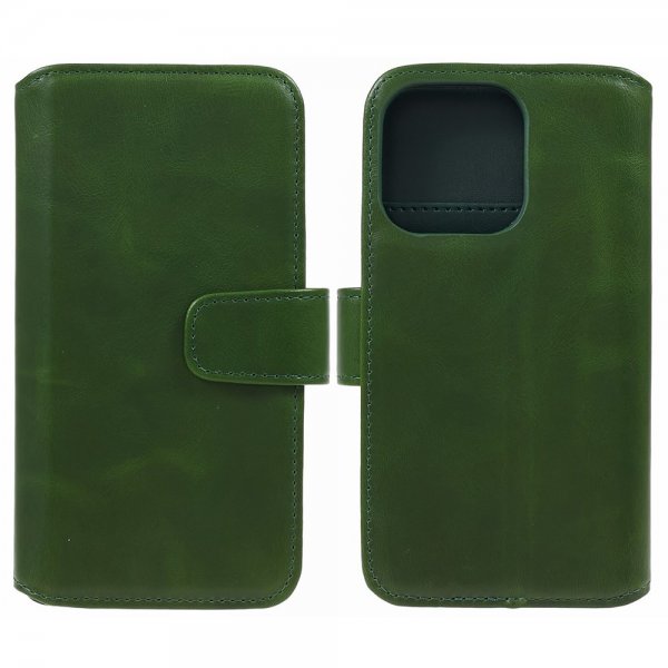 Nordic Covers iPhone 15 Pro Max Etui Essential Leather Juniper Green