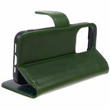 Nordic Covers iPhone 15 Pro Max Etui Essential Leather Juniper Green