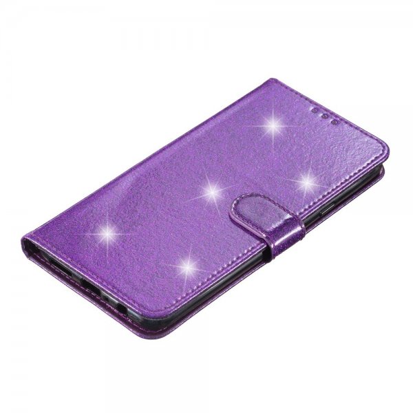 iPhone 15 Pro Max Etui Glitter Lilla