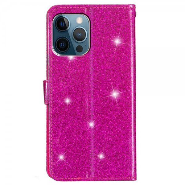 iPhone 15 Pro Max Etui Glitter Magenta